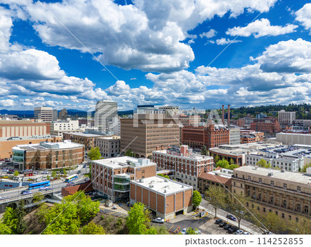 spokane downtown washington aerial city 114252855