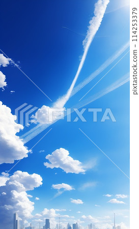 壯麗的天空在城市上空展開 壯麗的天空在城市上空展開 114253379