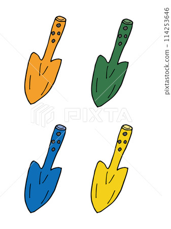 Shovel illustration (color, line drawing) 114253646