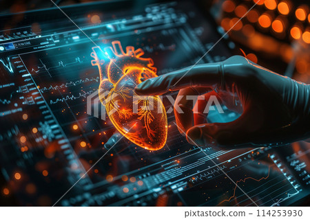 Person Touching Computer Screen With Heart Symbol Person Touching Computer Screen With Heart Symbol 114253930