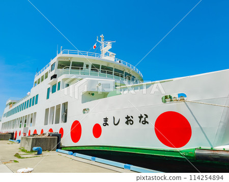 Passenger ferry, large passenger ship, Naoshima, Kagawa Prefecture 114254894