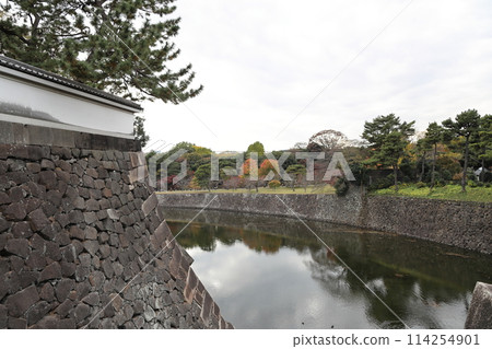 從因伊門看到的皇宮牆壁 東京千代田區令人驚嘆的石牆皇宮 114254901