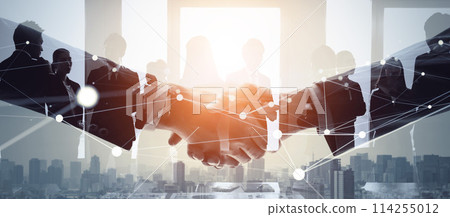 Horizontal visual for business network banners and advertisements 114255012