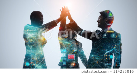 Horizontal visuals for business and technology banners and advertisements 114255016