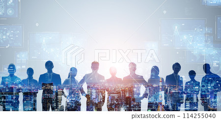 Global Human Resources and Technology: Horizontal visuals for banners and advertisements 114255040