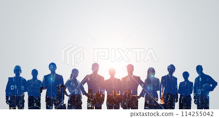 Global Human Resources and Technology: Horizontal visuals for banners and advertisements 114255042