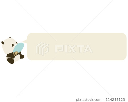 Panda holding a fan. With speech bubble 114255123