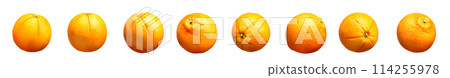 Set of orange fruit isolated on white background Set of orange fruit isolated on white background 114255978