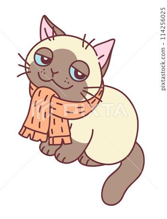 Cat in a scarf vector illustration Cat in a scarf vector illustration 114256025
