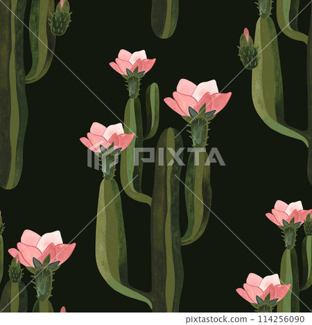 Cacti. Seamless watercolor pattern for wrapping paper, wallpaper and textiles. 114256090