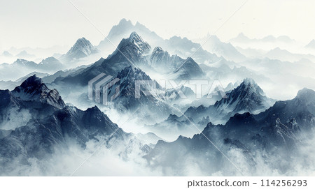 水墨山水插畫 114256293