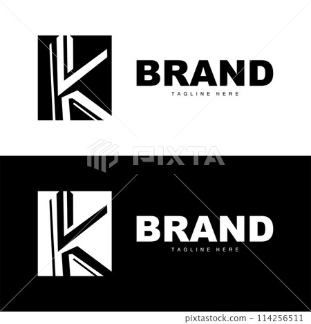 Alphabet letter K initial logo design simple product brand template 114256511