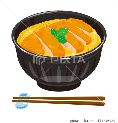 Pork cutlet on rice  114256989