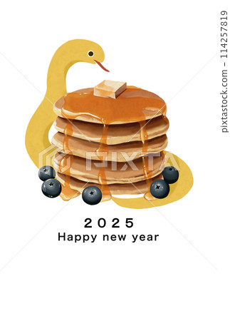 2025 Year of the Snake New Year's card template 2025 Year of the Snake New Year's card template 114257819
