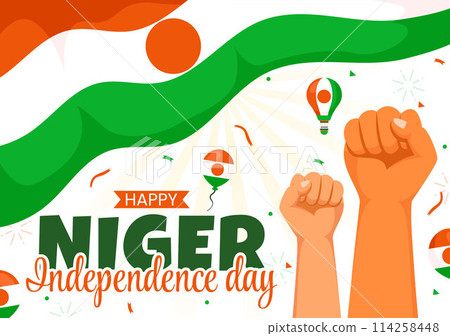 Happy Niger Independence Day Vector Illustration on 3 August with Waving Flag and Country Public Holiday in Flat Cartoon Background Design Happy Niger Independence Day Vector Illustration on 3 August with Waving Flag and Country Public Holiday in Flat Cartoon Background Design 114258448