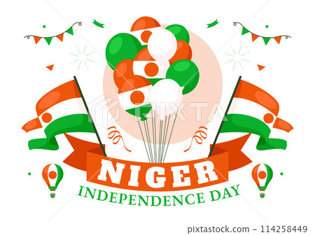 Happy Niger Independence Day Vector Illustration on 3 August with Waving Flag and Country Public Holiday in Flat Cartoon Background Design Happy Niger Independence Day Vector Illustration on 3 August with Waving Flag and Country Public Holiday in Flat Cartoon Background Design 114258449