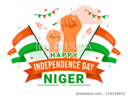 Happy Niger Independence Day Vector Illustration on 3 August with Waving Flag and Country Public Holiday in Flat Cartoon Background Design Happy Niger Independence Day Vector Illustration on 3 August with Waving Flag and Country Public Holiday in Flat Cartoon Background Design 114258452