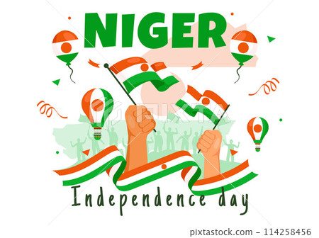 Happy Niger Independence Day Vector Illustration on 3 August with Waving Flag and Country Public Holiday in Flat Cartoon Background Design Happy Niger Independence Day Vector Illustration on 3 August with Waving Flag and Country Public Holiday in Flat Cartoon Background Design 114258456