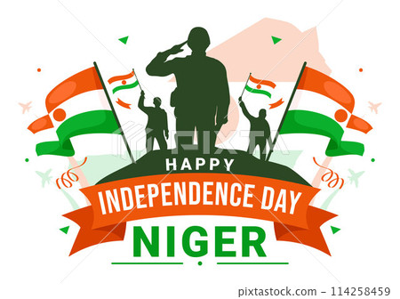 Happy Niger Independence Day Vector Illustration on 3 August with Waving Flag and Country Public Holiday in Flat Cartoon Background Design Happy Niger Independence Day Vector Illustration on 3 August with Waving Flag and Country Public Holiday in Flat Cartoon Background Design 114258459