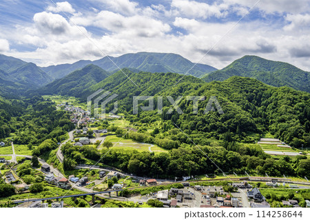 View from the Godaido Hall of Risshakuji Temple 114258644