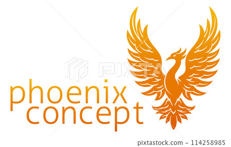 Phoenix Fire Bird Rising Wings Spread Eagle Phoenix Fire Bird Rising Wings Spread Eagle 114258985