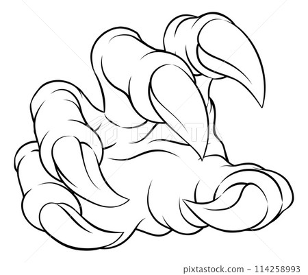 Monster Claw Dinosaur Dragon Cartoon Talon Hand 114258993