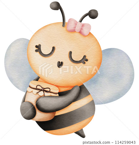 Bee and honey jar Bee and honey jar 114259043