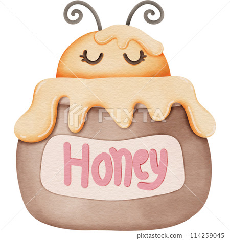 Bee in a honey jar Bee in a honey jar 114259045