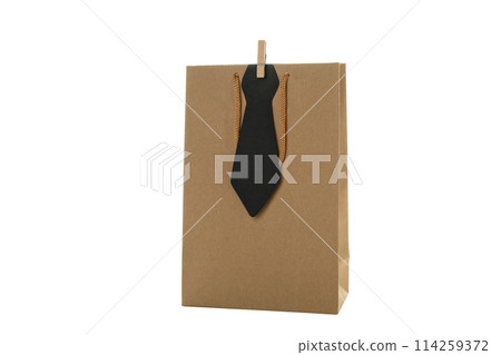 PNG, bag with tie, father's day gift concept, isolated on white background. PNG, bag with tie, father's day gift concept, isolated on white background. 114259372