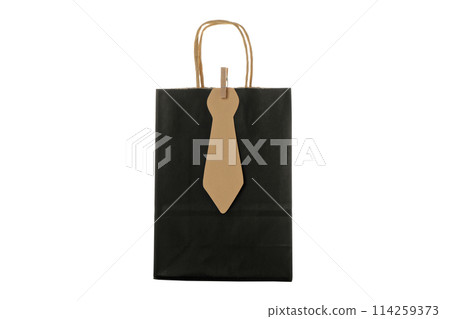 PNG, bag with tie, father's day gift concept, isolated on white background. PNG, bag with tie, father's day gift concept, isolated on white background. 114259373