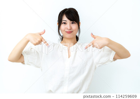 A woman giving a tour A woman giving a tour 114259609