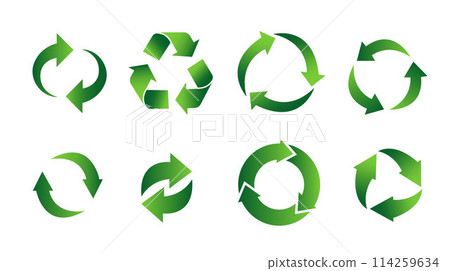 Recycling icons, recycle logo symbol vector, green recycle or recycling arrows 114259634