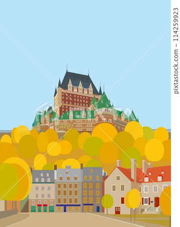 加拿大魁北克市，芳堤娜城堡，秋天的景色 114259923