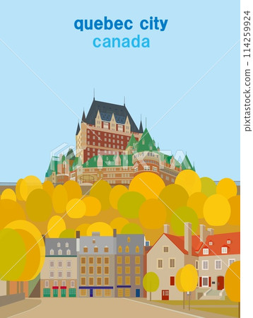 Quebec City, Canada, Chateau Frontenac, Autumn scenery 114259924