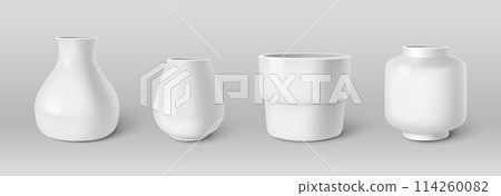 White ceramic vase and pot for flowers. White ceramic vase and pot for flowers. 114260082
