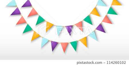 Triangle party garland with ornaments. Triangle party garland with ornaments. 114260102