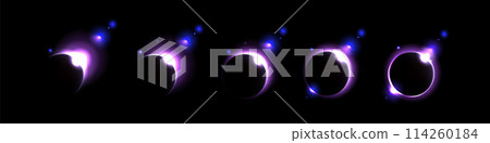 Purple space solar eclipse light glow in galaxy 114260184