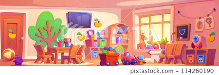 Kindergarten classroom for preschool child cartoon 114260190