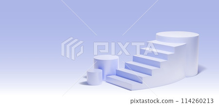 3d purple stair podium render for product display 114260213