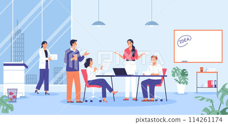 Business people hand drawn cartoon composition 114261174