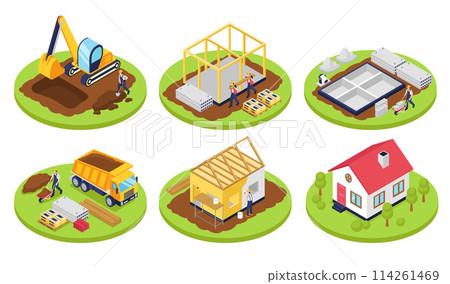 Construction compositions in isometric view 114261469