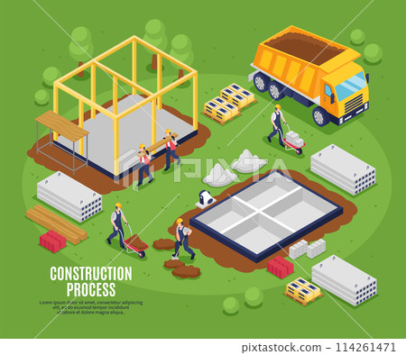 Construction composition in isometric view 114261471