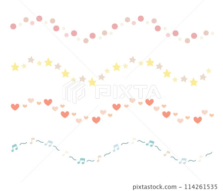 流行裝飾邊框（無主線）：圓點、星星、心形、音符 114261535