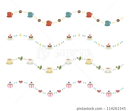 Pop decorative border (no main lines): Coffee, tea, sweets Pop decorative border (no main lines): Coffee, tea, sweets 114261545
