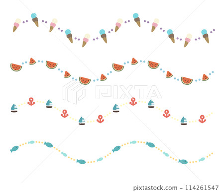 流行裝飾邊框(無主線):冰淇淋、西瓜、海洋、魚 流行裝飾邊框(無主線):冰淇淋、西瓜、海洋、魚 114261547