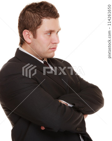 Young man in bad mood, gloomy Young man in bad mood, gloomy 114261650