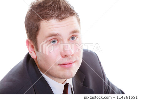 Handsome man in elegant suit 114261651
