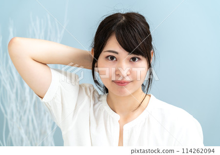 A woman relaxing at home A woman relaxing at home 114262094