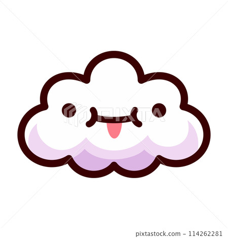 Cute Cloud Icon in Cartoon Style 114262281