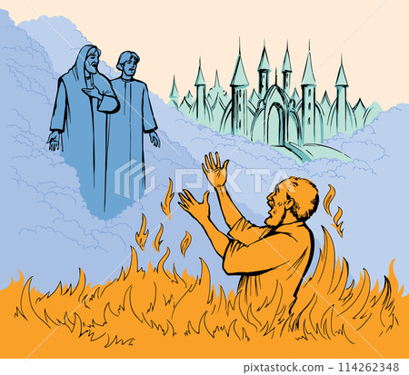 Vector drawing. Man in the hell Vector drawing. Man in the hell 114262348